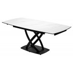 Стол FOGGIA 140 KL-99 Белый мрамор матовый, итальянская керамика/ черный каркас, ®DISAUR