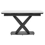 Стол FOGGIA 140 KL-99 Белый мрамор матовый, итальянская керамика/ черный каркас, ®DISAUR