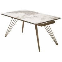 Стол ACERRA NEW 160 GLOSS LUXURY PANDORA SOLID CERAMIC/ каркас цвета шампань, ®DISAUR