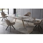 Стол ACERRA NEW 160 GLOSS LUXURY PANDORA SOLID CERAMIC/ каркас цвета шампань, ®DISAUR