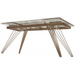 Стол ACERRA NEW 160 GLOSS LUXURY PANDORA SOLID CERAMIC/ каркас цвета шампань, ®DISAUR