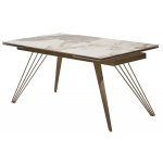 Стол ACERRA NEW 160 GLOSS LUXURY PANDORA SOLID CERAMIC/ каркас цвета шампань, ®DISAUR