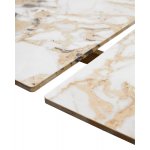 Стол ACERRA NEW 160 GLOSS GRAND JADE SOLID CERAMIC/ каркас цвета шампань, ®DISAUR