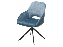 Стул BERRIES 360 град. Синий Loris-37, велюр/ темно-синий 7525-56, велюр/ черный каркас, DISAUR
