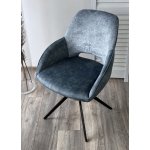 Стул BERRIES 360 град. Синий Loris-37, велюр/ темно-синий 7525-56, велюр/ черный каркас, DISAUR