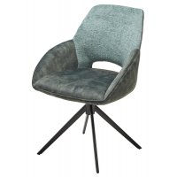 Стул BERRIES 360 град., Зеленый Loris-39, велюр/темно-зеленый 7525-156, велюр/ черный каркас, DISAUR