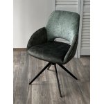 Стул BERRIES 360 град., Зеленый Loris-39, велюр/темно-зеленый 7525-156, велюр/ черный каркас, DISAUR