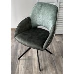 Стул BERRIES 360 град., Зеленый Loris-39, велюр/темно-зеленый 7525-156, велюр/ черный каркас, DISAUR