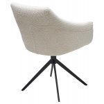 Стул CLOUDS 360 град. поворот. Белый Wales 101, букле/ черный каркас / Товарный знак DISAUR