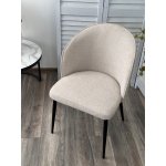 Стул GLORIA White CHACHA-140,  ткань/ черный каркас, ®DISAUR