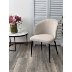 Стул GLORIA White CHACHA-140,  ткань/ черный каркас, ®DISAUR