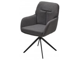 Стул MOON 360 град. поворот. Серый Family-022, ткань / черный каркас / Товарный знак DISAUR