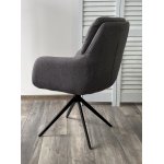 Стул MOON 360 град. поворот. Серый Family-022, ткань / черный каркас / Товарный знак DISAUR