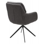 Стул MOON 360 град. поворот. Серый Family-022, ткань / черный каркас / Товарный знак DISAUR