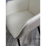 Стул VOLCANO Белый Wales-101, ткань / светло-бежевый Maison 09, экокожа/  черный каркас, DISAUR