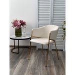 Стул DILL MOMO-01 молочный, велюр беспальчиковый/ золотой каркас М-City