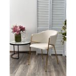 Стул DILL MOMO-01 молочный, велюр беспальчиковый/ золотой каркас М-City