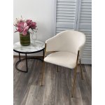 Стул DILL MOMO-01 молочный, велюр беспальчиковый/ золотой каркас М-City