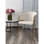 Стул DILL MOMO-01 молочный, велюр беспальчиковый/ золотой каркас М-City