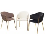 Стул DILL MOMO-01 молочный, велюр беспальчиковый/ золотой каркас М-City