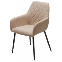 Стул NOVARA Barrel-09 Бежевый, ткань / черный каркас / Товарный знак DISAUR