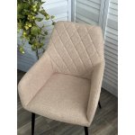 Стул NOVARA Barrel-09 Бежевый, ткань / черный каркас / Товарный знак DISAUR