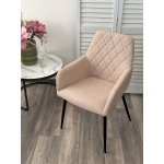 Стул NOVARA Barrel-09 Бежевый, ткань / черный каркас / Товарный знак DISAUR