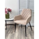 Стул NOVARA Barrel-09 Бежевый, ткань / черный каркас / Товарный знак DISAUR