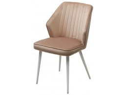 Стул SEATTLE-V БЕЖЕВЫЙ #5, велюр / белый каркас М-City