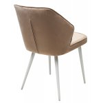 Стул SEATTLE-V БЕЖЕВЫЙ #5, велюр / белый каркас М-City