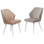 Стул SEATTLE-V БЕЖЕВЫЙ #5, велюр / белый каркас М-City