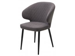 Стул ХИЛТОН, цвет B28 Темно-серый, велюр / черный каркас М-City