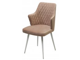 Стул HERMAN 360 град. БЕЖЕВЫЙ #5, велюр / белый каркас М-City