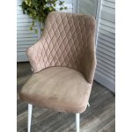 Стул HERMAN 360 град. БЕЖЕВЫЙ #5, велюр / белый каркас М-City