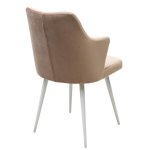 Стул HERMAN 360 град. БЕЖЕВЫЙ #5, велюр / белый каркас М-City