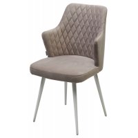 Стул HERMAN 360 град. ЛАТТЕ #25, велюр / белый каркас М-City