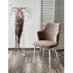 Стул HERMAN 360 град. ЛАТТЕ #25, велюр / белый каркас М-City