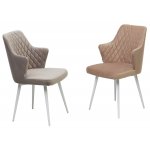 Стул HERMAN 360 град. ЛАТТЕ #25, велюр / белый каркас М-City