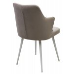 Стул HERMAN 360 град. ЛАТТЕ #25, велюр / белый каркас М-City