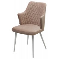 Стул HERMAN БЕЖЕВЫЙ #5, велюр / белый каркас М-City