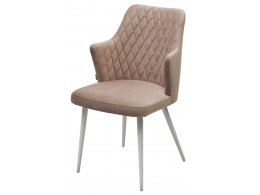 Стул HERMAN БЕЖЕВЫЙ #5, велюр / белый каркас М-City