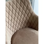 Стул HERMAN БЕЖЕВЫЙ #5, велюр / белый каркас М-City