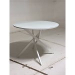 Стол ДАРИО D100 Белый, стекло/ Белый каркас М-City