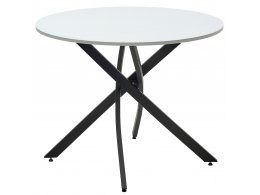 Стол ДАРИО D100 Белый, стекло/ Черный каркас М-City