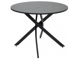 Стол ДАРИО D100 Черный, стекло/ Черный каркас М-City