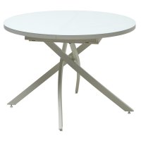 Стол ДАРИО D110 раскладной Белый, стекло/ Белый каркас М-City