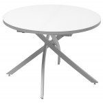 Стол ДАРИО D110 раскладной Белый, стекло/ Белый каркас М-City