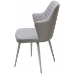 Стул HERMAN 360 град. BM-4 СВЕТЛО-СЕРЫЙ, велюр / белый каркас М-City