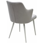 Стул HERMAN 360 град. BM-4 СВЕТЛО-СЕРЫЙ, велюр / белый каркас М-City