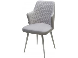 Стул HERMAN СВЕТЛО-СЕРЫЙ  BM-4, велюр / белый каркас М-City